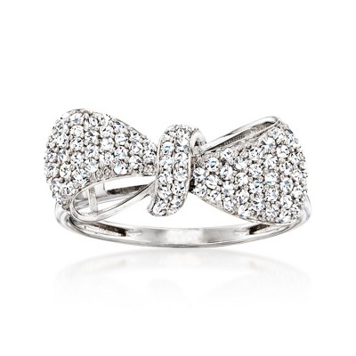 Ross-Simons 0.50 ct. t.w. Diamond Bow Ring in 14kt White Gold