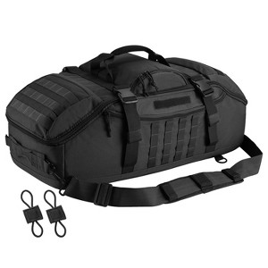 65L Large Duffle Bag, 3-in-1 Tactical Backpack MOLLE Pack for Sports, Gym, Outdoor, Black - 1 of 4