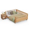 5 Inch Platform Beds,Pine Bed Frame,Full Bed With Rails,Brown Full Size Wood Platform Bed-Cuddlewood - 3 of 4