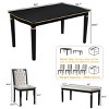 6-Piece Modern Dining Set with 60" Table, 4 Tufted High-Back Chairs & 1 Upholstered Bench, Wood Kitchen Table Set for Dining Room-Maison Boucle - 3 of 4