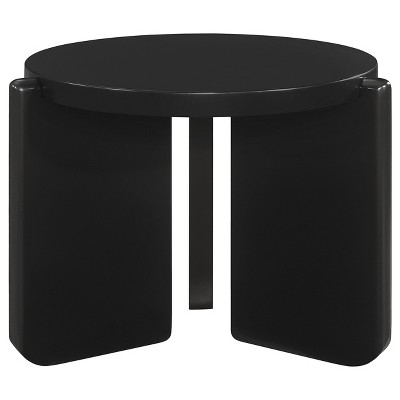 Cordova Black Round Solid Wood End Table