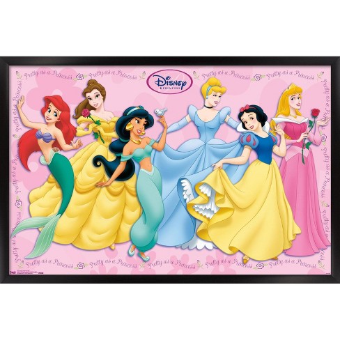 Trends International Disney Princess - Gowns Framed Wall Poster Prints  Black Framed Version 14.725 x 22.375