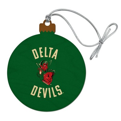 Mississippi Valley State University Delta Devils Logo Wood Christmas Tree Holiday Ornament