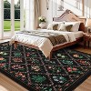Floral Rugs for Living Room Bedroom Farmhouse Geometric Area Rugs Soft Low Pile Non-Slip Indoor Mat for Living Room Bedroom - 2 of 4
