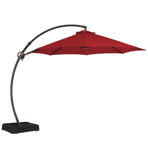 Hyleory 10/11/12 ft. Outdoor Curvy Cantilever Umbrella with Sand Bag Umbrella Base - 1 of 4