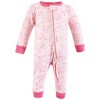 Hudson Baby Infant Girl Cotton Sleep and Play, Girl Dino - 4 of 4