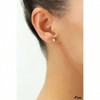 White Gold Ball Stud Earrings with Butterfly Pushback Simple and Stylish - 2 of 4