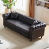 CAVINAS Loveseat Sofa with Button Design and Cushions for Bedroom, Chesterfield Sofa with Rolled Arms, Tech Fabric Vintage Couches for Living Room - 3 of 4