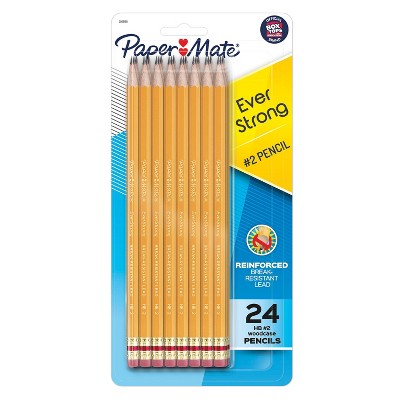 Paper Mate Ever Strong 24pk #2 Woodcase Pencils Pre-Sharpened: 0.7mm Erasable Stationery, Art & Office Supplies