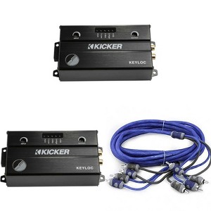 Kicker (2) 47KEYLOC Key Series Smart Powered Line-Out Converter & 46KI44 4 Meter 4-Channel Signal Cable - 1 of 4