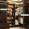 Aheaplus Corner Closet Organizer with 2 Hanging Rods, Walk-In Closet System with Shoe Rack - 3 of 4