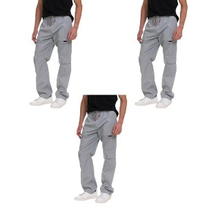Canada Weather Gear 3-Pack Men’s Lightweight Cargo Pants – Elastic Waistband with Drawstring, Adjustable Hem, Relaxed Fit - 1 of 4