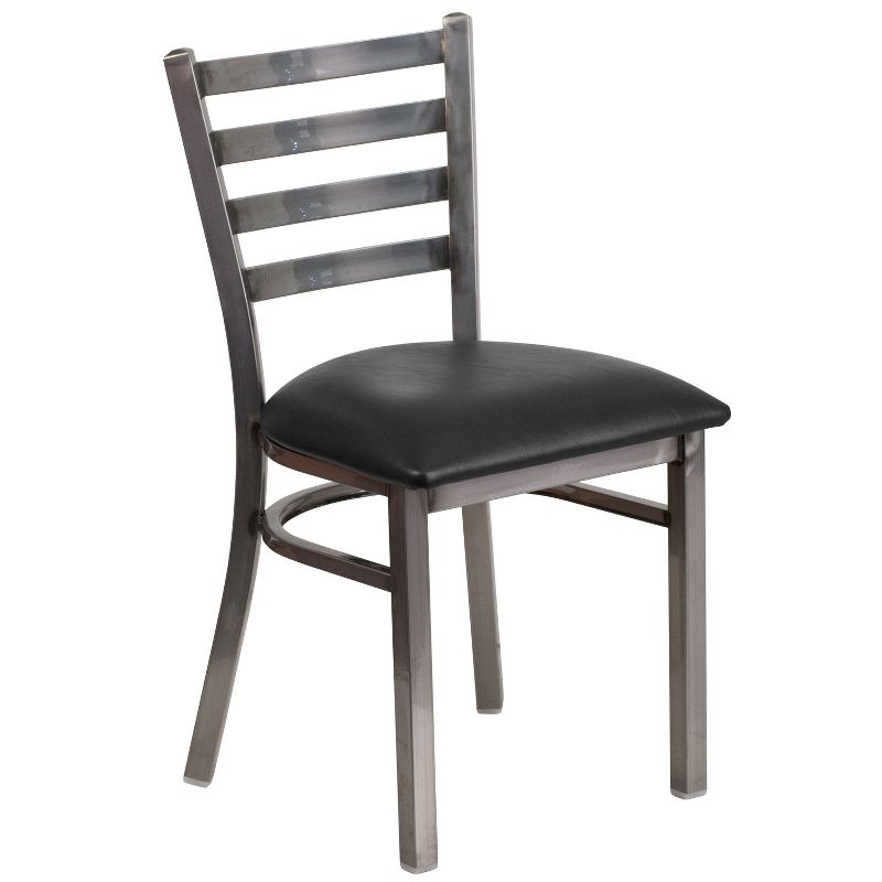 Emma and Oliver Clear Coated Ladder Back Metal Restaurant Dining Chair, 1 of 11