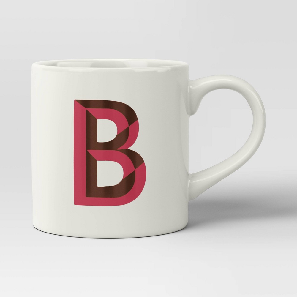 16oz Stoneware Monogram B Mug Dark Pink - Opalhouse™6 Count 