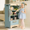 ROBOTIME Play Food And Toy Kitchens Play Kitchen Set, Fridge Refrigerator with Ice Dispenser, Kitchen Playset for Girl Boy, Blue, 11"*18"*40.5" - 3 of 4