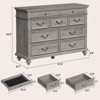 Farmhouse 9 Drawers Dresser for Bedroom, 47" Wide Wood Rustic Chest of 9 Drawers with Metal Handles, Vintage Design - 2 of 4