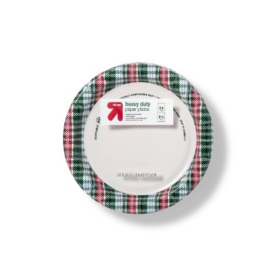Holiday Disposable Dinnerware Plate 7" - Green Plaid - 54ct - up & up™