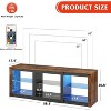 TV Stand with LED Lights for TVs up to 65 inch, Entertainment Center with Glass Shelves, Modern TV Console for Living Room, Rustic Brown - 3 of 4
