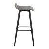 Set of 2 Ale Polyester/Steel Barstool Black/Gray - LumiSource: Modern Design, Herringbone Pattern, 29" Fixed Height - image 3 of 4