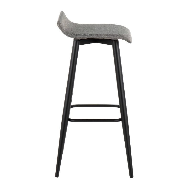 Set of 2 Ale Polyester/Steel Barstool Black/Gray - LumiSource, 4 of 12