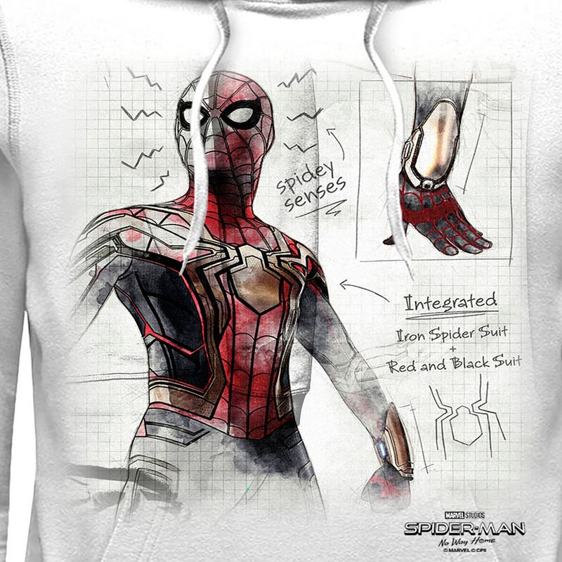 Men's Marvel Spider-Man: No Way Home Integrated Suit Sketch Pull Over Hoodie, 2 of 5