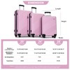 BEAFUP 3 Piece Luggage Sets PC+ABS Lightweight Suitcase with Two Hooks, Spinner Wheels, (20/24/28) - 3 of 4