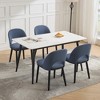 Coucheta Set of 4/6 Upholstered Dining Chairs, Modern High Back & Deep Seat Fabric Chairs with Wood Legs for Kitchen & Dining Room, Multiple Colors - 3 of 4