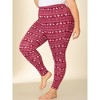 Agnes Orinda Women's Plus Size Elastic Waist Full Length Christmas Leggings - 2 of 4