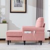 Upholstered Chaise Lounge Recliner Sleeper Sofa Bed Lazy Single Sofa Leisure Reading Couch with Side Pockets, Chenille - ModernLuxe - 2 of 4