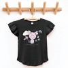 The Juniper Shop Mini Smiley Happy Amongst The Flowers Flutter Sleeve Tee - 4T - Black - 3 of 4