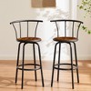 VECELO 27.3 in. Bar Stools Set of 2, Metal Barstools with Back, Tall Chair for Pub or Kitchen, Brown/Gray - 2 of 4