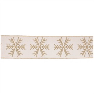 Glittered Snowflake Wired Ribbon - 1 of 3