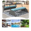 DSVIMOY Versatile Outdoor Loveseat with 4 Seats and a table, Patio Furniture Set for Lawn Garden Porch, Blue, 23.6"*38"*57.1" - 4 of 4