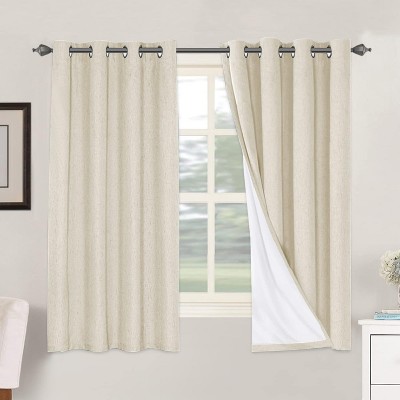 H.Versailtex Linen 100% Blackout Curtains Thermal Insulated Linen Drapes, Grommet White Liner Sold of 2 Panels