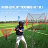 VEVOR Baseball Softball Practice Net, Portable Baseball Training Net for Hitting Catching Pitching, Backstop Baseball Equipment with Bow Frame - 3 of 4