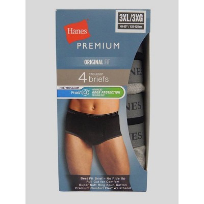 Hanes Premium Men's Big & Tall Briefs 4pk - Black/gray 4xl : Target