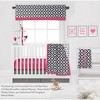 Bacati - Love  Black Fuschia 10 pc Crib Bedding Set with 2 Crib Fitted Sheets - 4 of 4