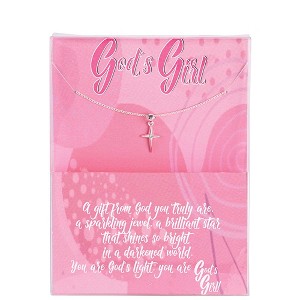 Dicksons Gods Girl Star Cross With Silver 16 Inch Stainless Steel Necklace On Presentation Card - 1 of 4