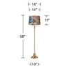 360 Lighting Dyna 58"H Antique Brass and Tropical Flower Shade 2-Light Floor Lamp - 4 of 4