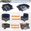 ALAULM 13 Pieces Patio Furniture Set, Rattan Wicker Outdoor Conversation Sets, Furniture Sofa Set w/43in Propane Fire Pit Table - 3 of 4