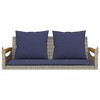 vidaXL Swing Bench with Cushions Gray 42.9"x24.4"x15.7" Poly Rattan - 4 of 4