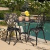 Outdoor Patio Dining Set for 2 People, Cast Dining Table Set with Aluminium Frame, 3 Pcs Dining Set with Chairs and Table-Coolbibila - 2 of 4