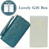 Wikineon Women's Wallet Large Capacity Double Zip Ladies Card Phone Holder RFID Blocking Wristlet Leather - 2 of 4