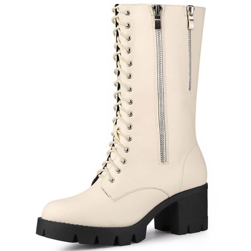 Target white shop combat boots