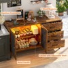 Aheaplus Sideboard Buffet Cabinet with 5 Wood Drawers - 4 of 4