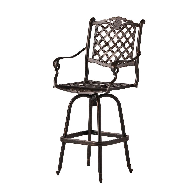 Avon Set of 2 Cast Aluminum Patio Barstool - Copper - Christopher Knight Home, 6 of 12