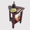 DecoTeak® SnazzyCorner® 15" Teak Wood Corner Shower Bench with Shelf in Woodland Brown Finish - 4 of 4