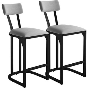 Garvee Bar Stools Set of 2, Counter Height Bar Stools with Back and Upholstered for Dining Room Kitchen, Metal Counter Stools with  for Home Bar - 1 of 1