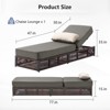 Outdoor Chaise Lounge with Side Table Set, Adjustable Outdoor Chaise Lounge Chair with 5 Adjustable Positions, Patio Chaise Lounge Chair with Cushion - 4 of 4