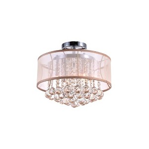 CWI Lighting Radiant 6 Light Drum Shade Flush Mount With Chrome Finish - 1 of 3